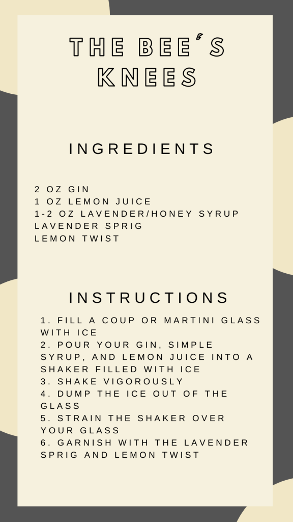 Bee's Knees Instructions and Ingredients