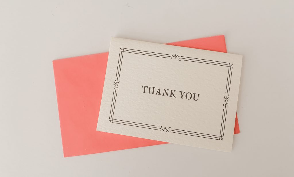 Thank you card for after interview
